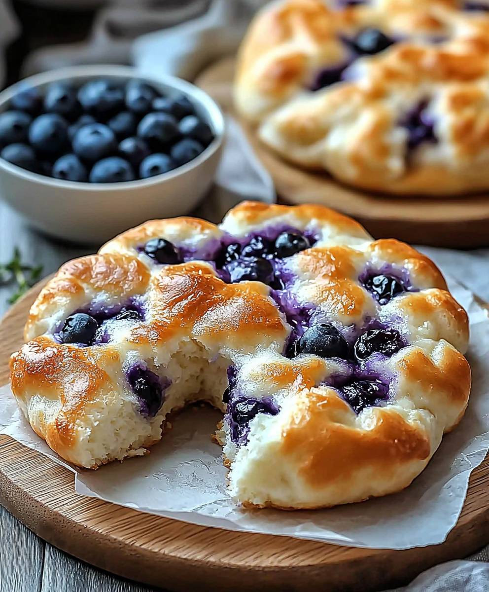 Cottage Cheese Blueberry Cloud Bread